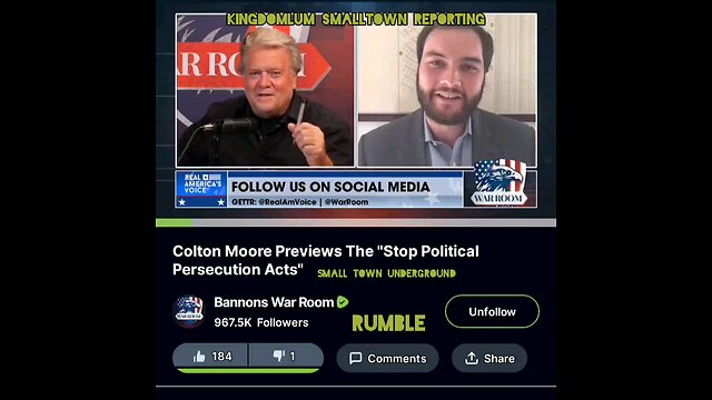 Colton Moore on War Room talking 'stop political persecutions act'