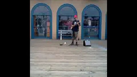 busking 2012santa Monica backpacker guitar with pickup!