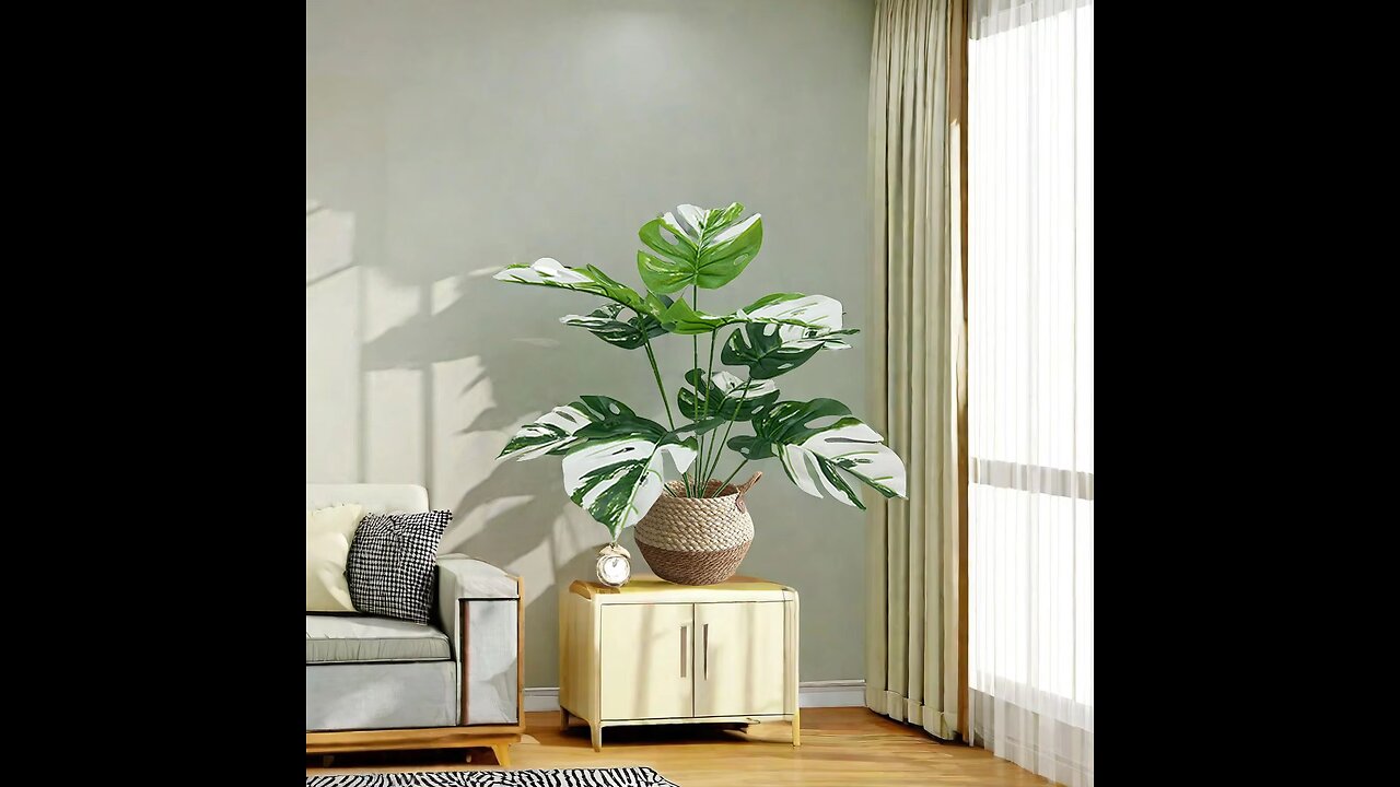 1PCS 60CM Monstera faux Plant Plastic Leaf fake plant realistic Ornamental indoor