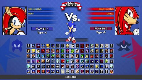 Sonic all forms & Mighty VS Shadow all forms I Sonic Mugen Battle HD