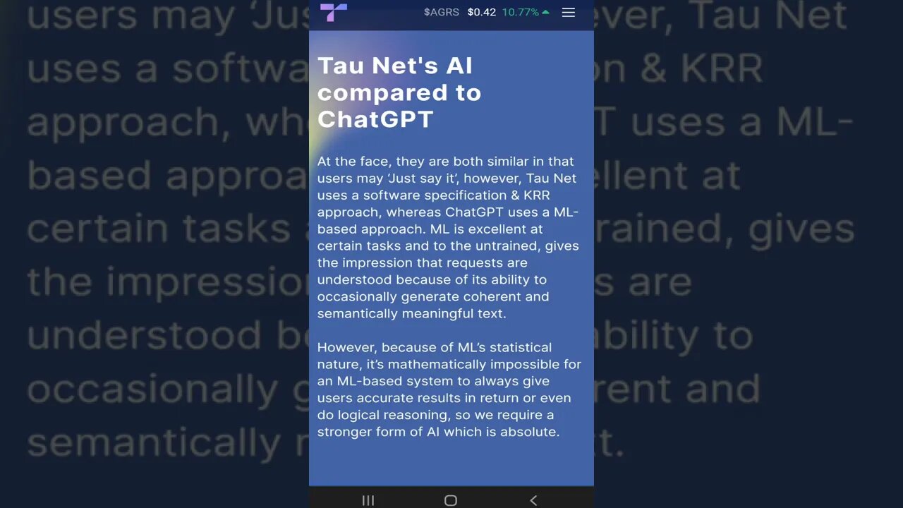 28 TauNET vs ChatGPT💎#shorts #tauchain #chatgpt #openai #taunet #ml #machinelearning #ai