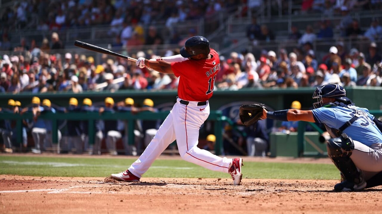 Rafael Devers laces an RBI single