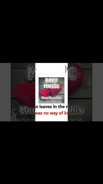 ROXY MUSIC More Than This FCN Guitar Chords & Lyrics