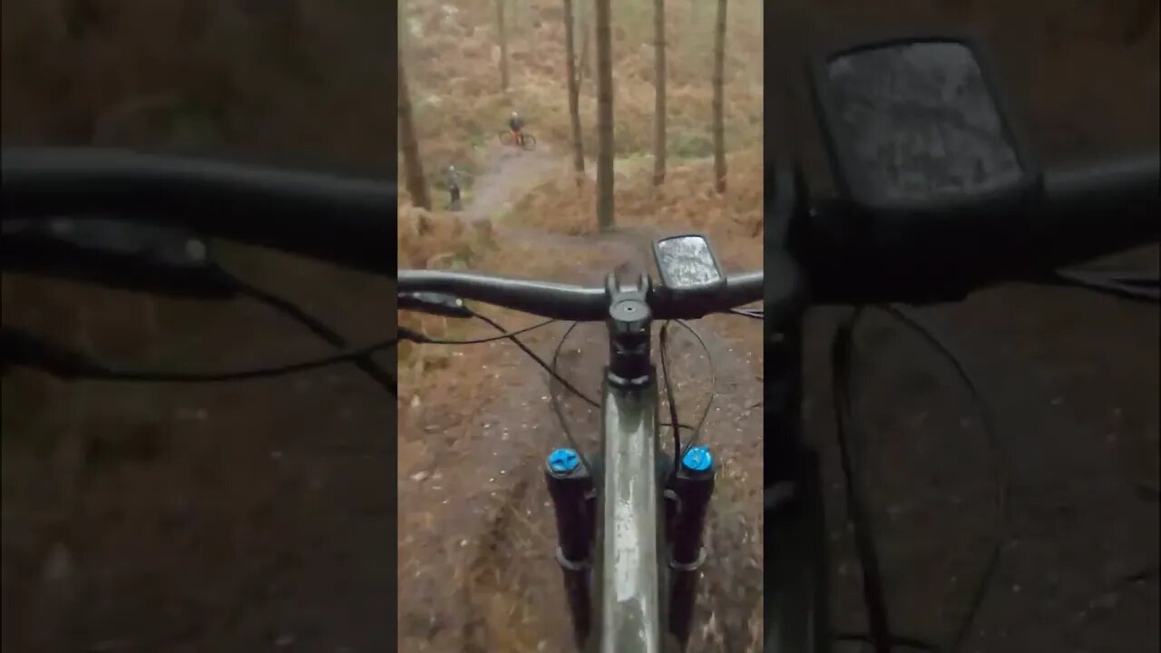 MTB Rider rides steep, loose off piste trail