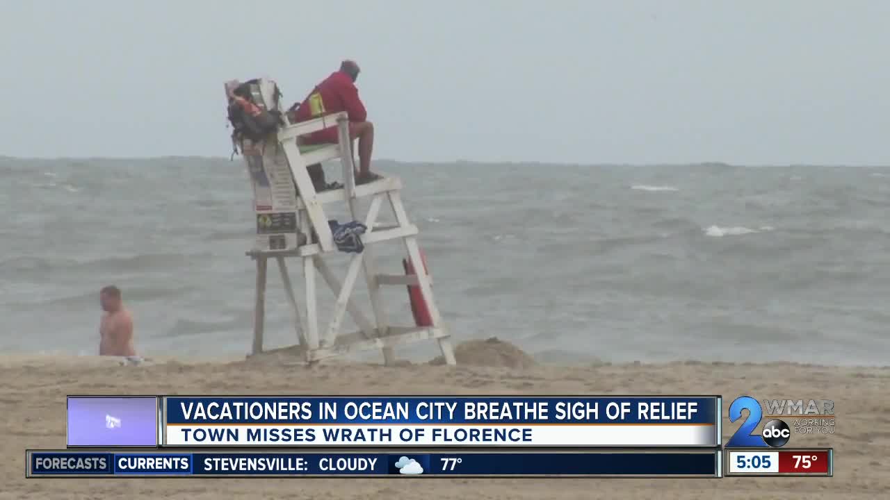 Vacationers in Ocean City relieved area will dodge Hurricane Florence