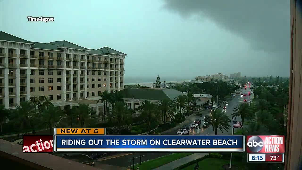 Riding out the storm on Clearwater Beach