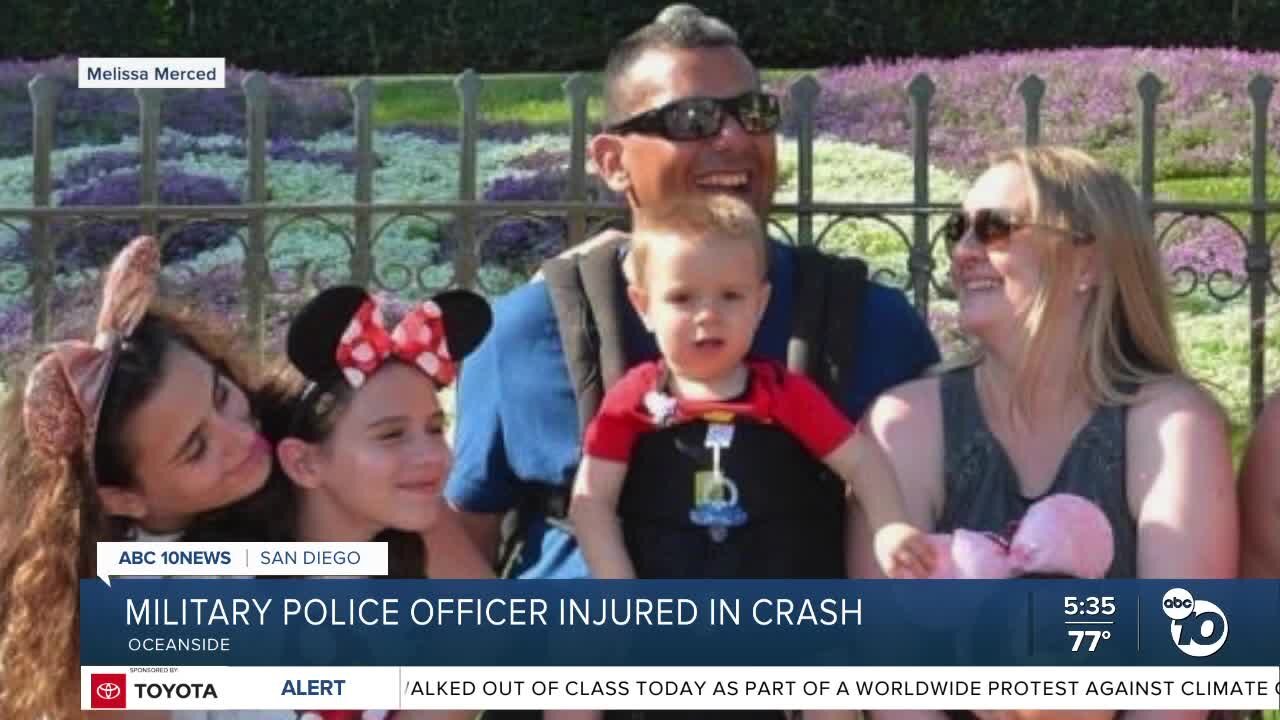 Military police officer critically injured in Camp Pendleton crash