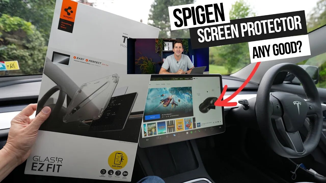 INSTALLING Spigen Screen Protector on my Tesla Model 3