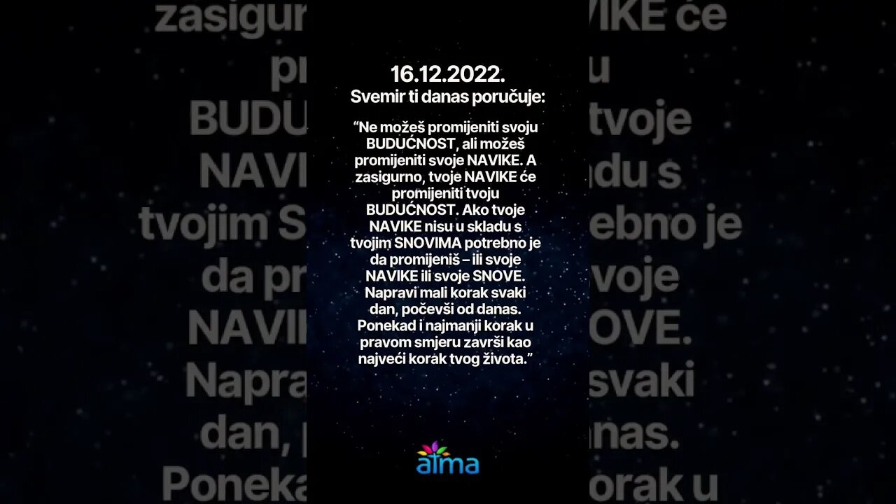 Poruka Svemira 16.12.2022. 💙