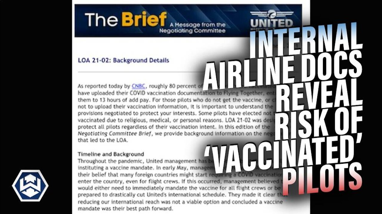 Internal Airline Documents Illustrate Risk Of Air Travel With “Vaccinated“ Pilots!