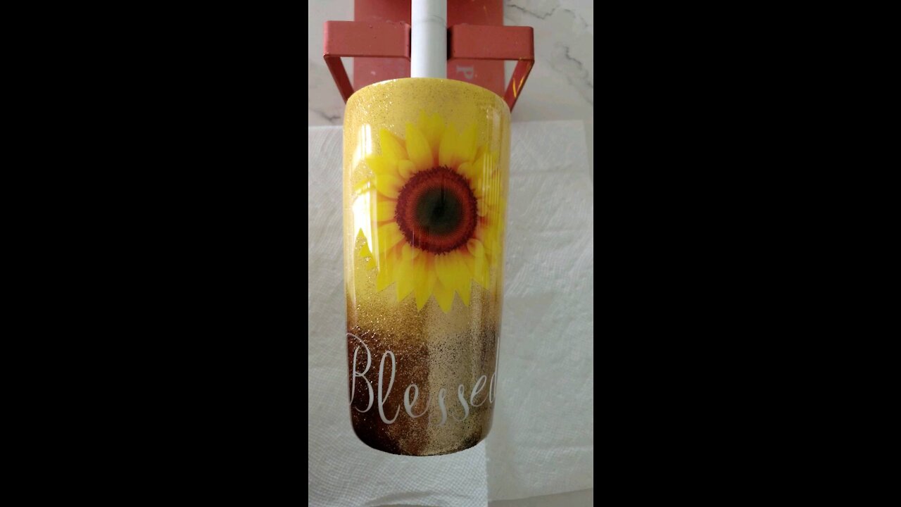 20 oz sunflower and blessed tumbler