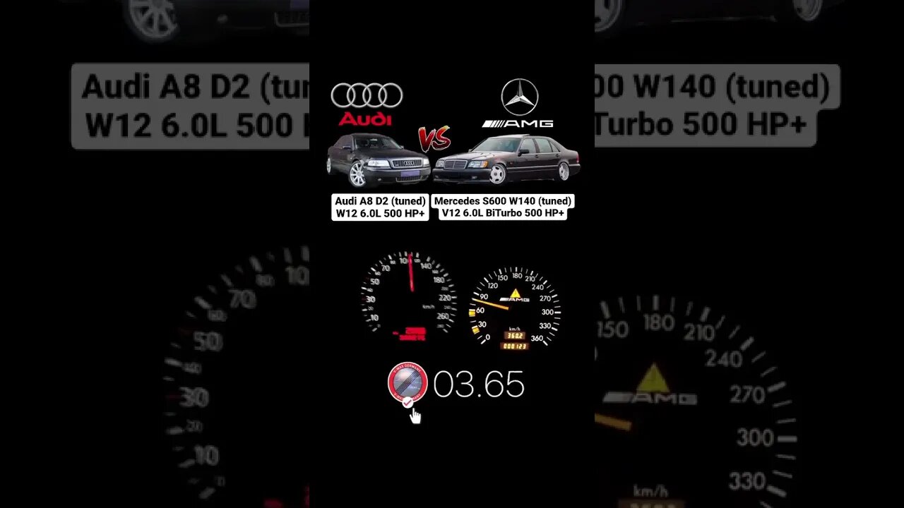 AUDI A8 D2 W12 VS MERCEDES S600 V12