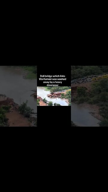 Doli bridge which linksWa-Kumasi was washed away by a heavy downpour #Shorts #flood