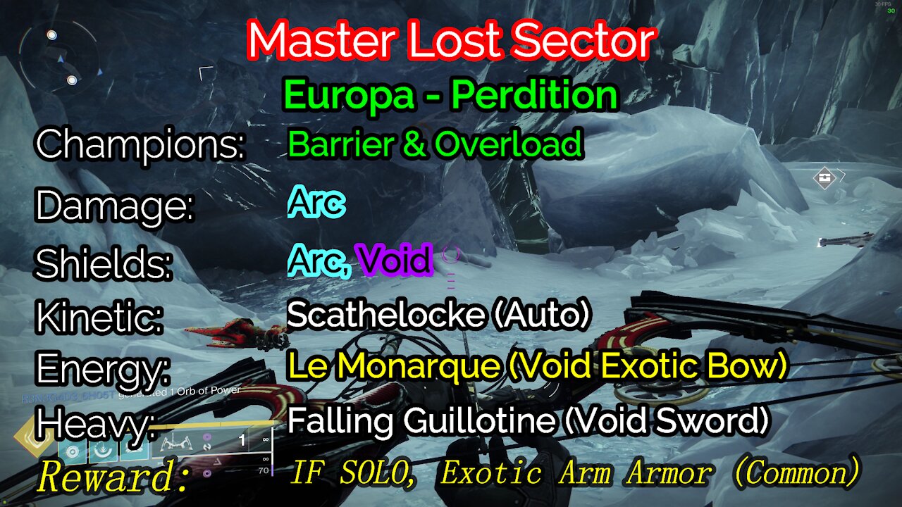 Destiny 2 Master Lost Sector: Perdition 11-20-21