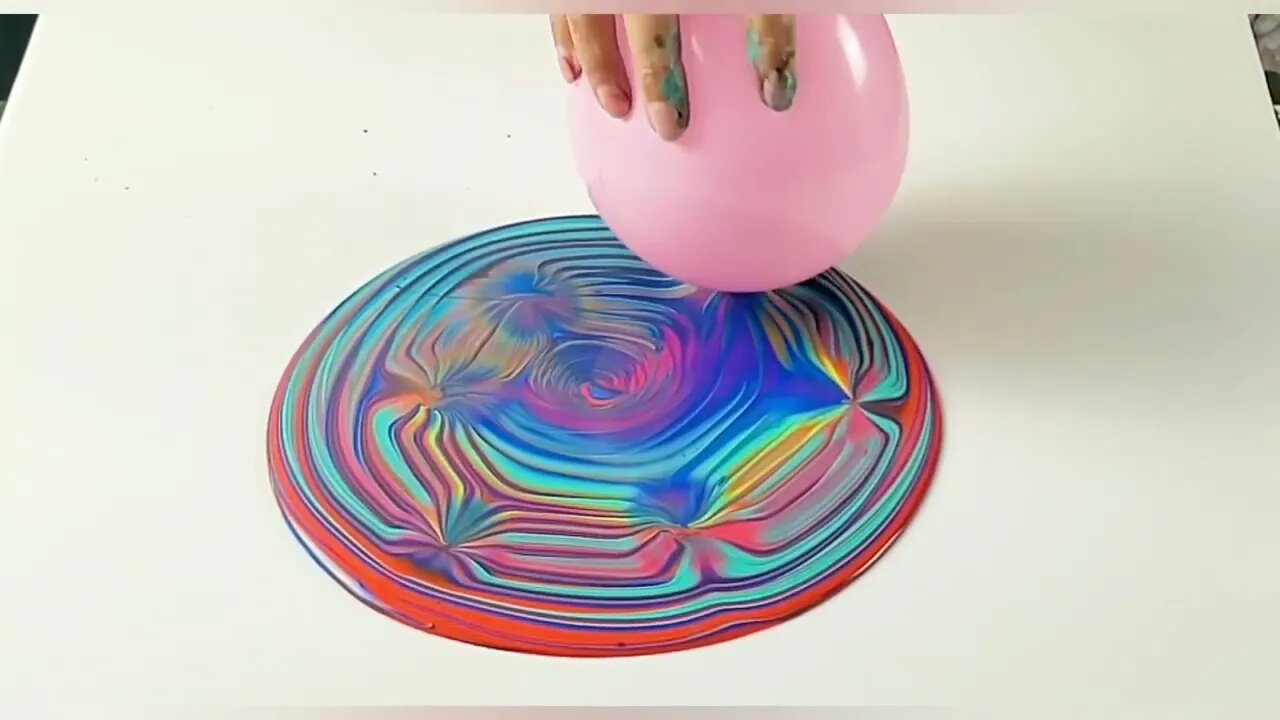 Balloon Smash Wrecked Ring Pour - Acrylic Pouring