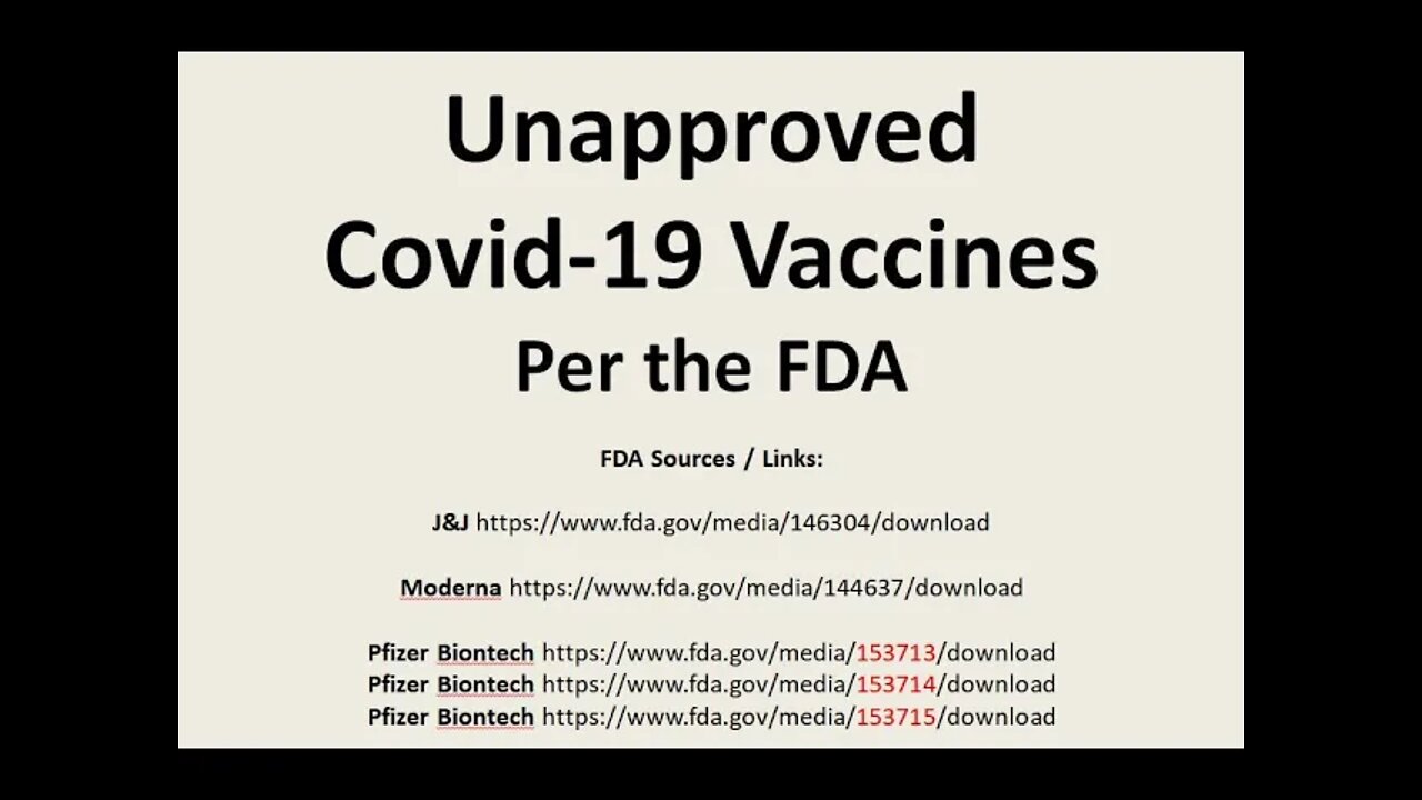 Unapproved Covid-19 Vaccines