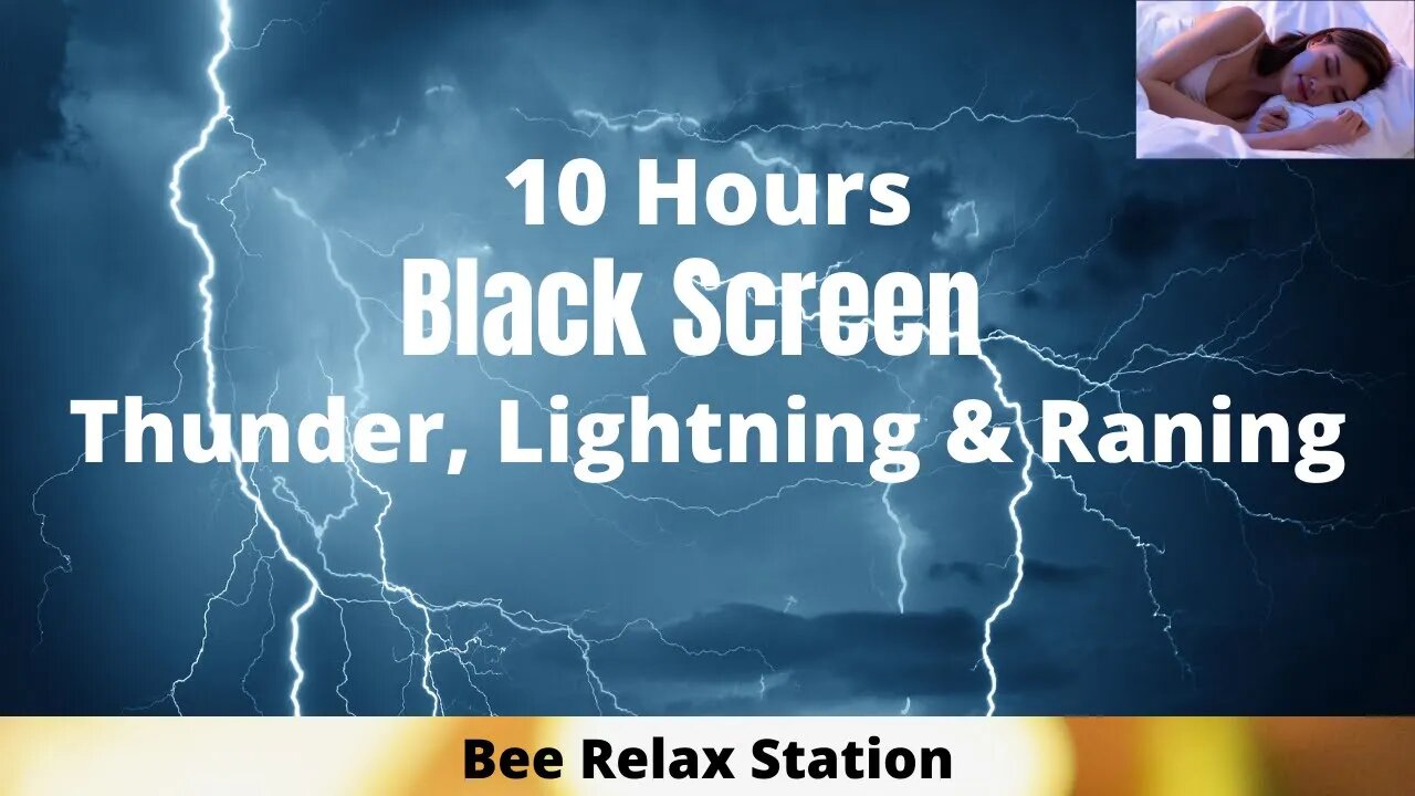 10 Hours Black Screen Thunder, Lightning And Rain - For Calming And Falling Asleep In Seconds