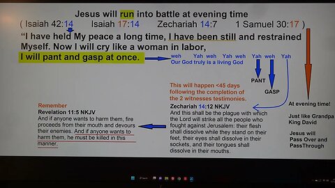 Jesus will run into Battle at evening time