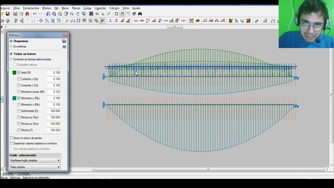 Viga com 50kNm ou 19kNm Engenheiro Estrutural