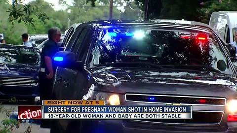 Pregnant woman shot during home invasion, taken to hospital with life-threatening injuries