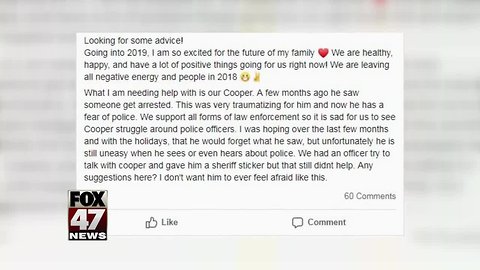 Local police department helps child get over fear of police
