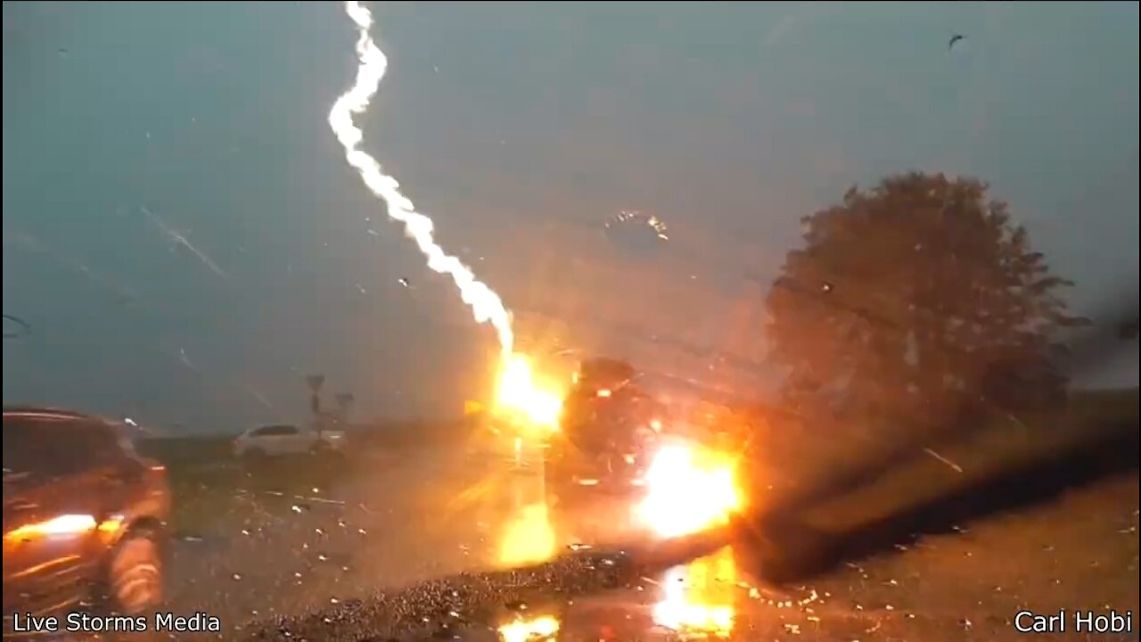 Lightning Strikes a moving car and few short but interesting shots