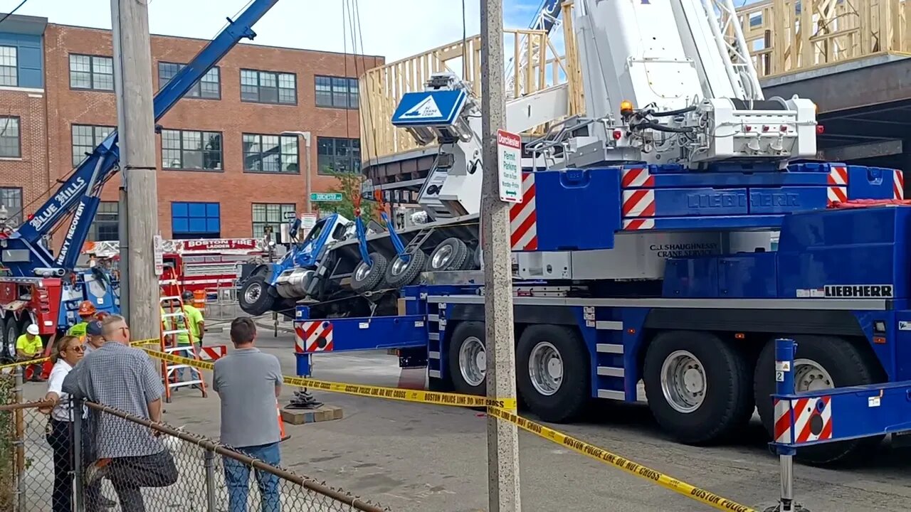 Boston fire department responded to a crane accident