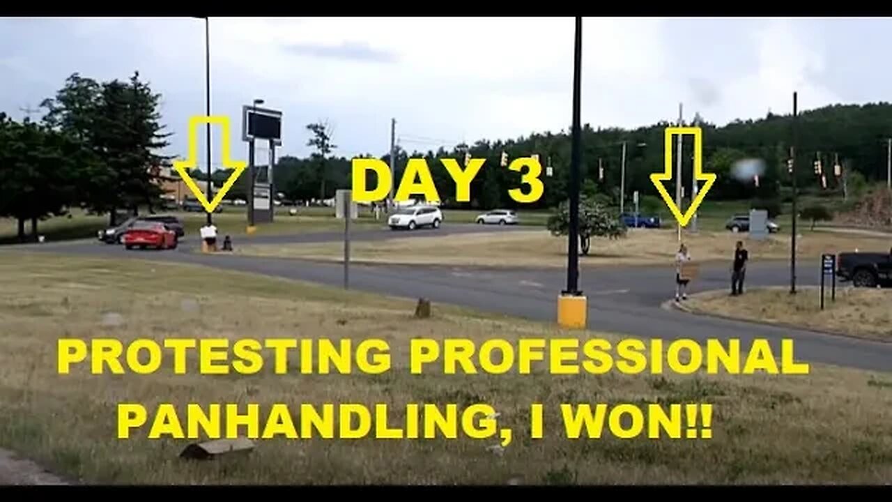 Professional Panhandlers CAUGHT Switching Plates? I Flew A Sign Too And They Left! | Jason Asselin