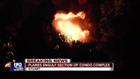 Fire engulfs section of Stuart condo complex