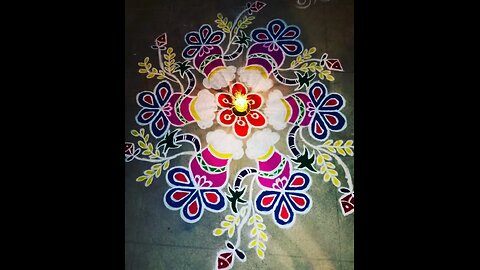 Sankranti Rangoli #sankrantirangoli #sankrantimoggulu #colourfulrangolidesigns