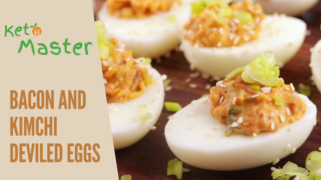 Bacon and Kimchi Deviled Eggs | Keto Breakfast Recipes | Easy Keto Recipe