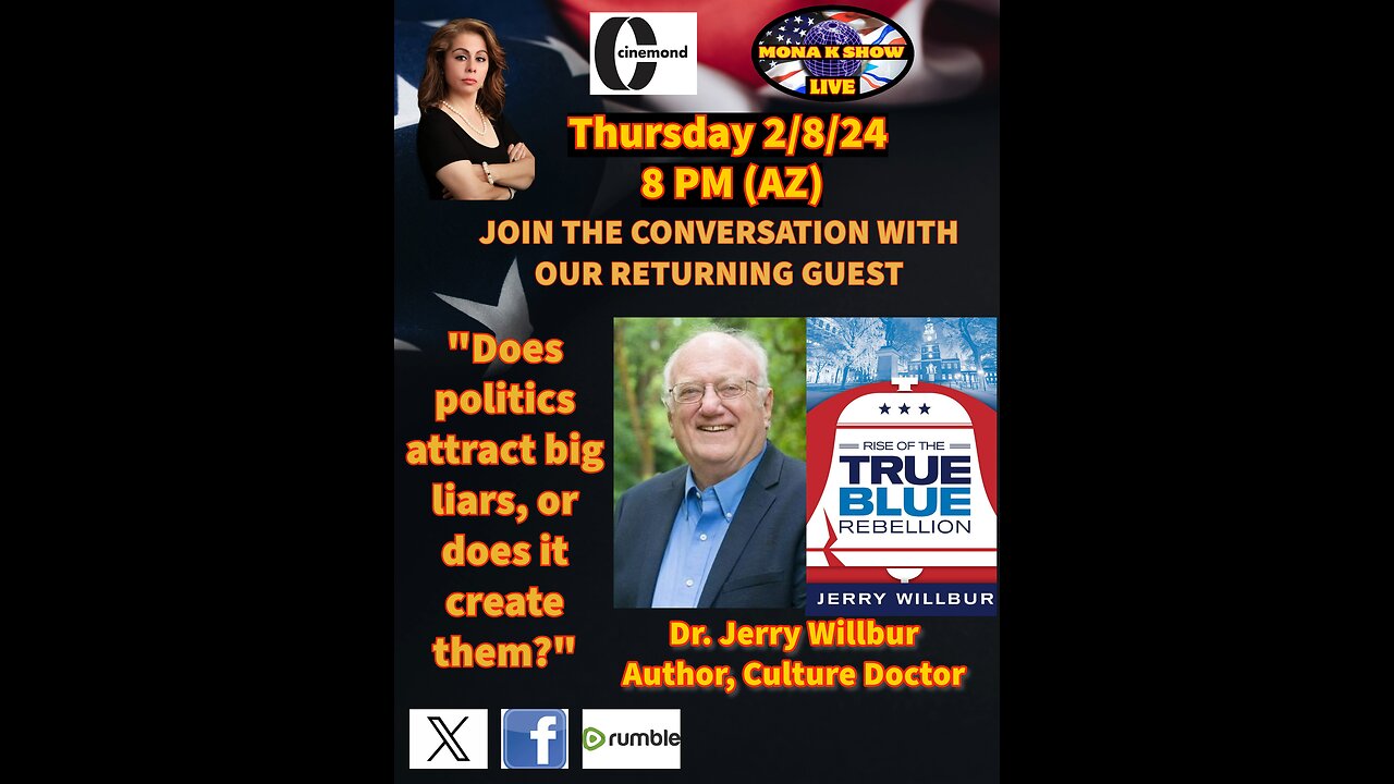 Dr. Jerry Willbur on Mona K Show English February 08,2024 with Mona K Oshana. Ep #77