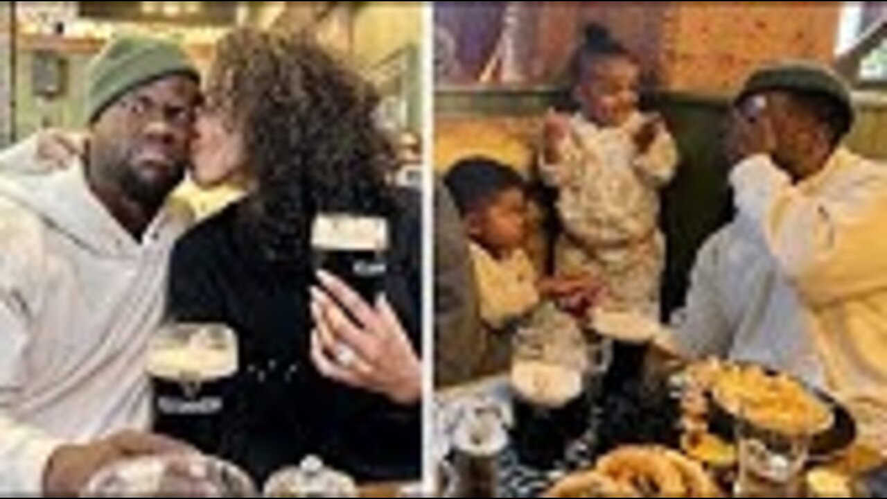 Kevin Hart Enjoy's A Guinness With Daughter Kaori Mai & Wife in Belfast!👶🥰