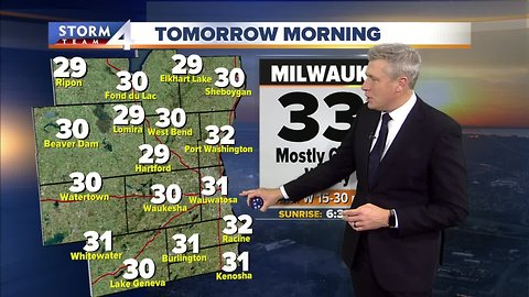 Wind chills in the 20s Wednesday morning