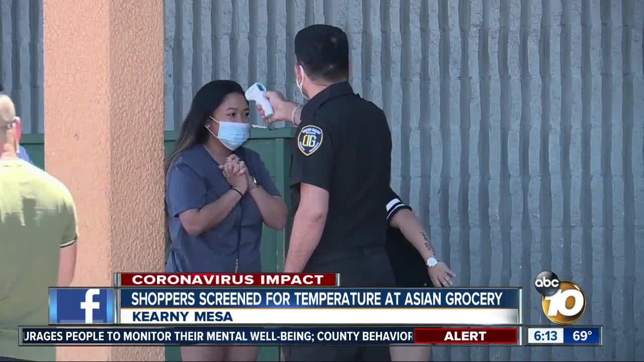 Shoppers screened for temperature at Kearny Mesa grocery store