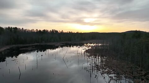 Moody sunset river