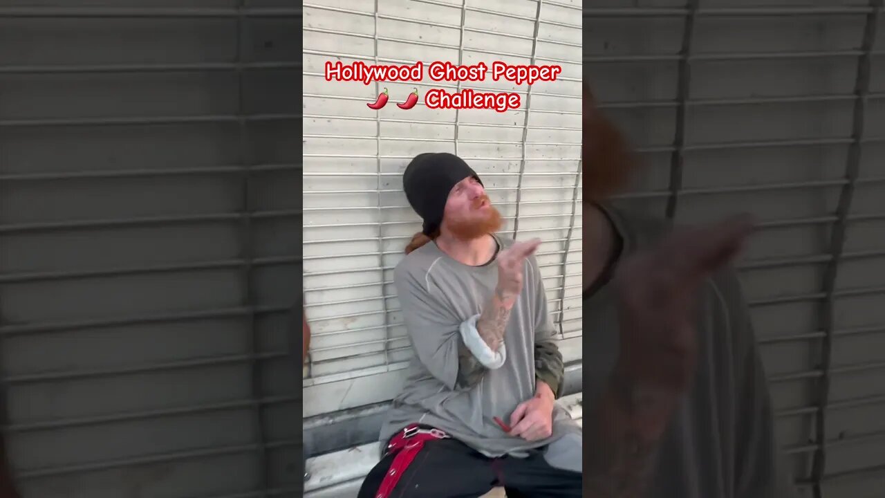 Carolina Reaper 🌶️🔥 Challenge on Skid Row, Hollywood Walk of Fame #nojumper #adam22 #cripmac