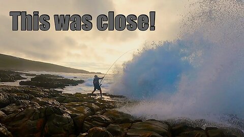 Fishing from rocks has its UPS and DOWNS! This could've ended really bad! It was super close!