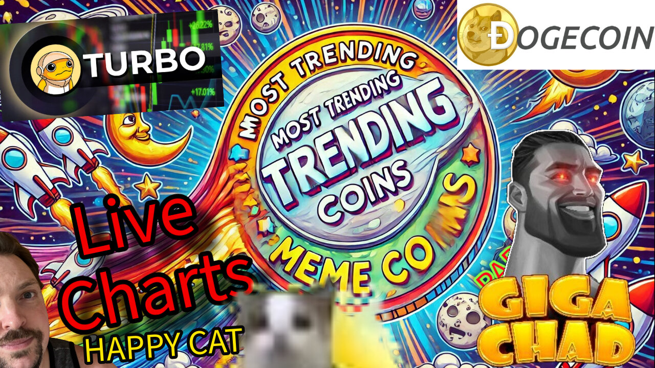 Watching Live Charts of Most Trending Meme Coins of Today! #Turbo #Giga #HappyCat #doge