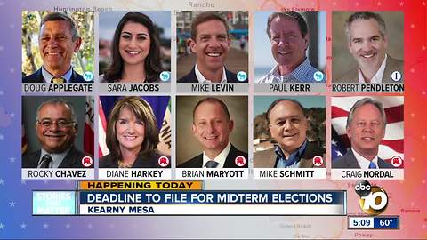 Deadline to file for midterm elections in San Diego