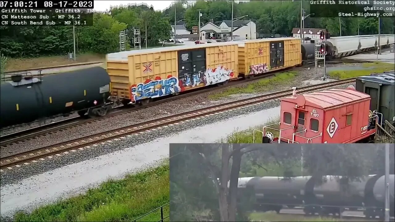 CSX Power Leading WB Manifest in Griffith, IN on August 17, 2023