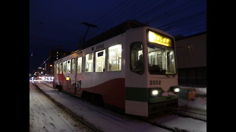 Tram waiting at the intersection