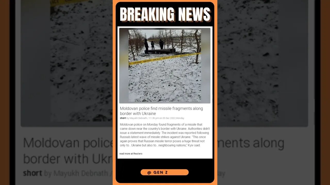 Breaking News | Breaking News: Moldovan Police Uncover Missile Fragments Along Ukraine Border
