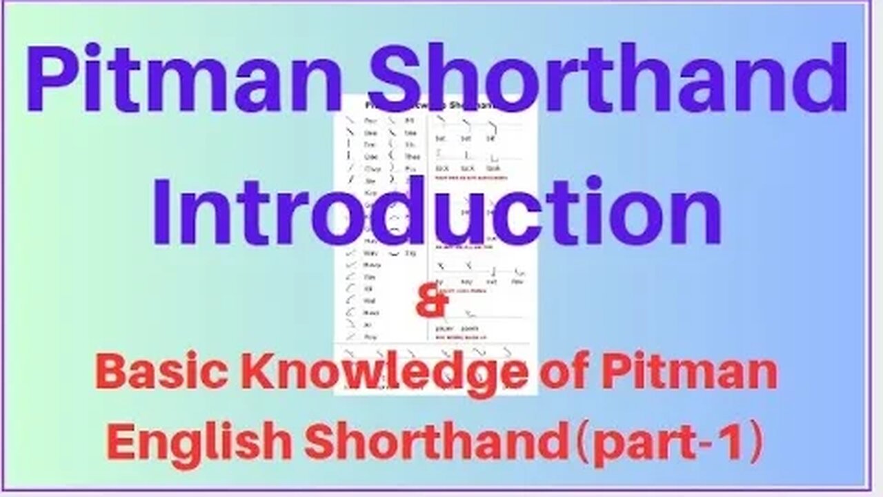 pitman shorthand basic knowledge & basic information for begginer