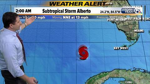 Tropical Storm Alberto at 3 a.m. Sunday