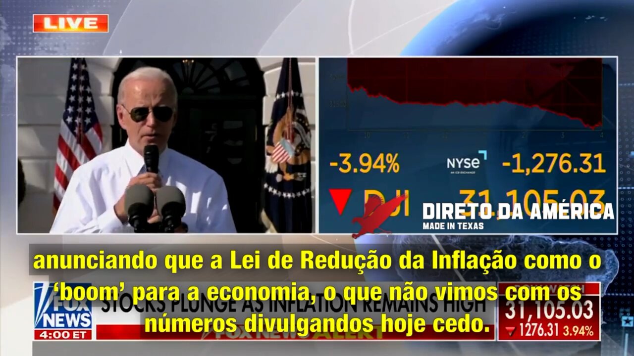 FOX NEWS INTERROMPE CELEBRAÇÃO DE BIDEN PARA NOTICIAR QUEDA RECORDE NAS BOLSAS