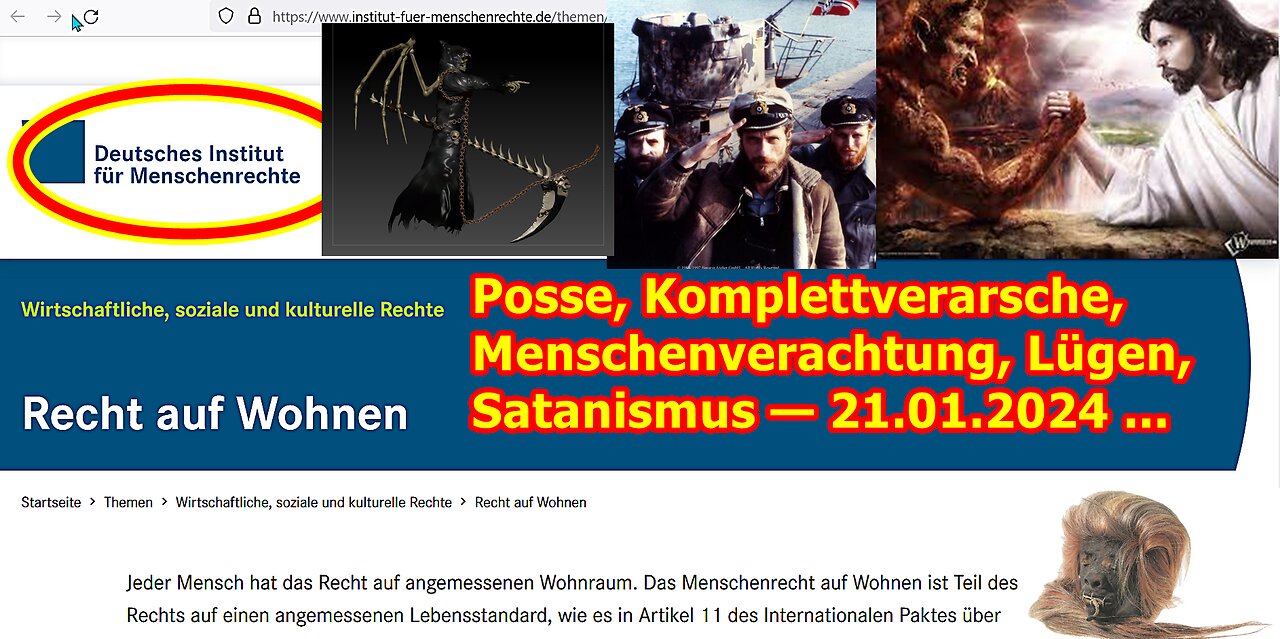 Posse, Komplettverarsche, Menschenverachtung, Lügen, Satanismus — 21.01.2024 ...