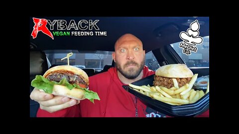 Ryback Feeding Time: MeDiet Cafe BBQ Bacon Cheeseburger and Sloppy Joe w/Fries Mukbang