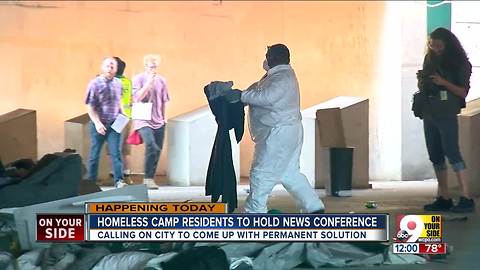 Homeless camp residents call on city for solution