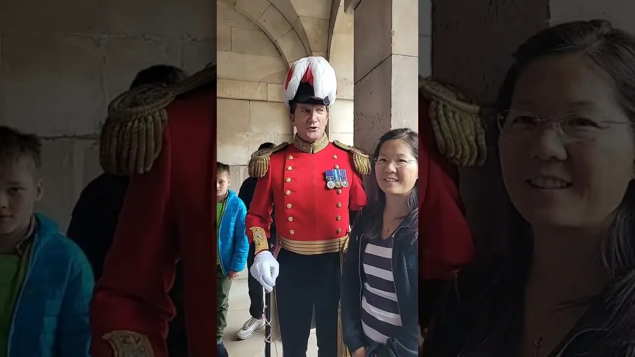 The kings guard the yeoman guard posing with tourists #horseguardsparade